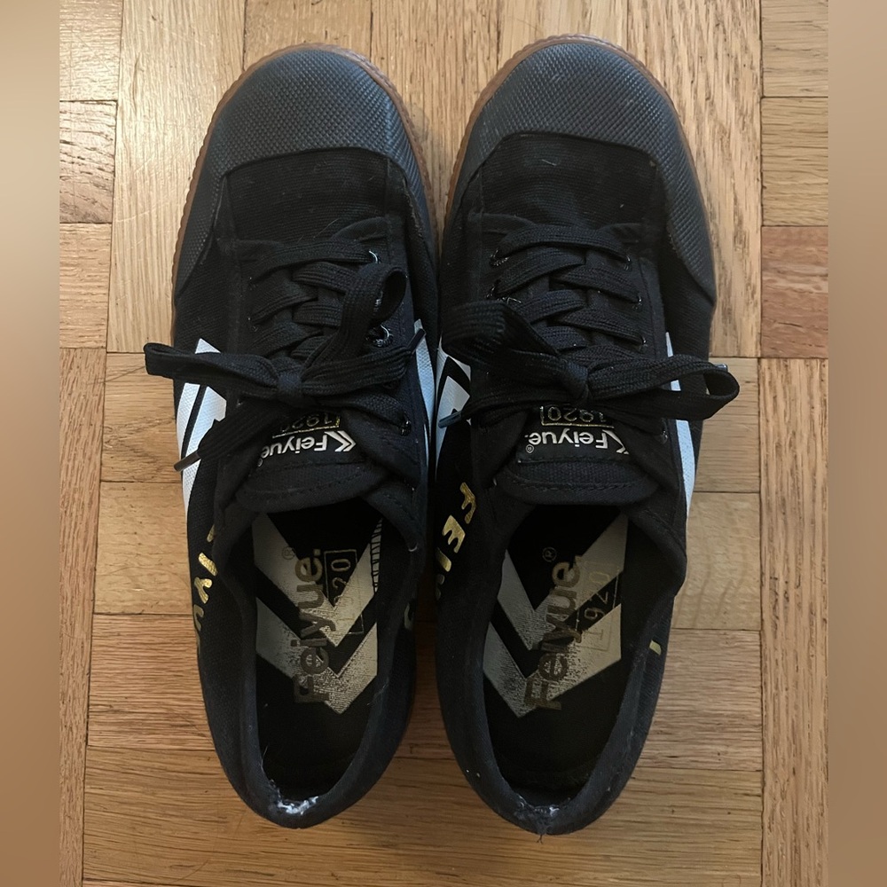 Black and white Feiyue sneakers